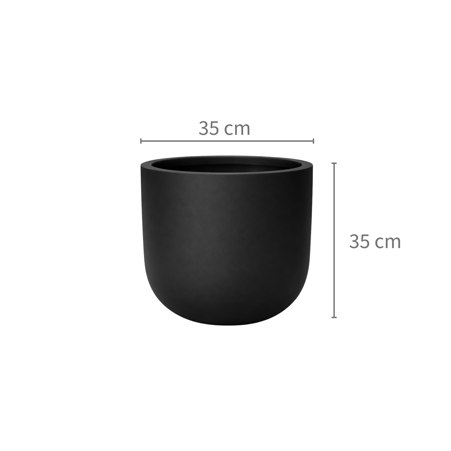 Nexa Round Matte Black GRP Planter