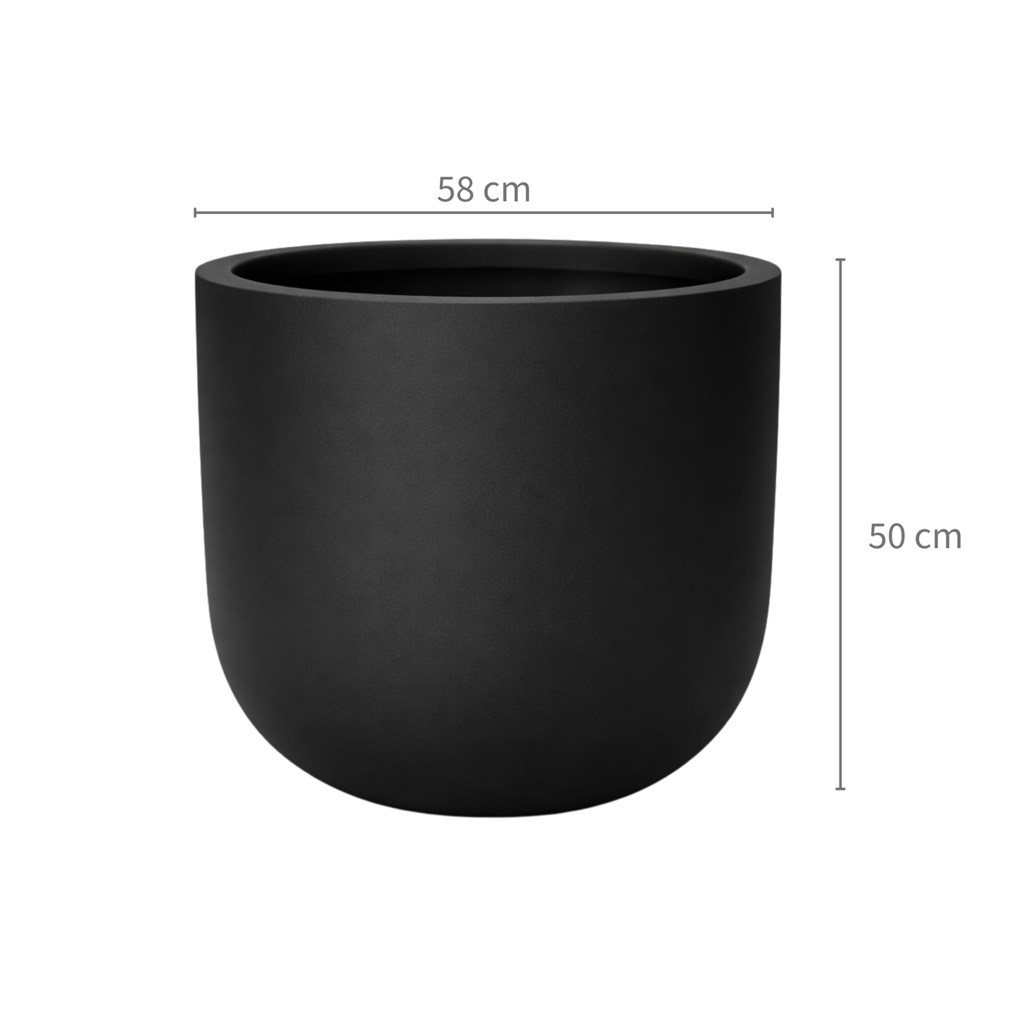 Nexa Round Matte Black GRP Planter