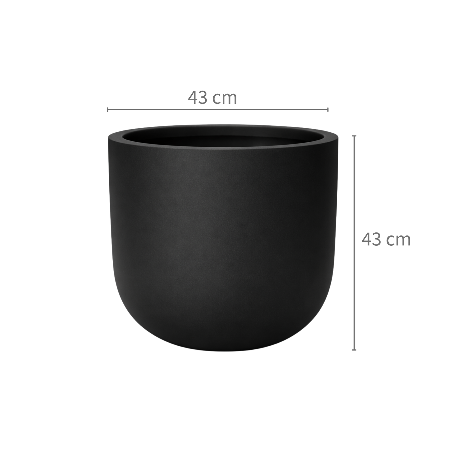 Nexa Round Matte Black GRP Planter