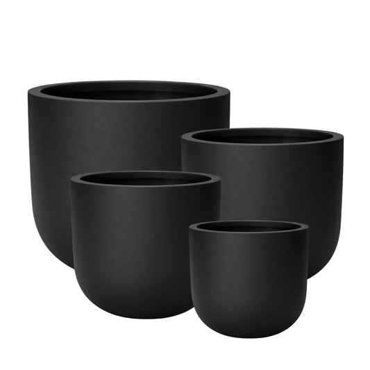 Nexa Round Matte Black GRP Planter
