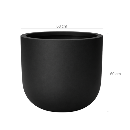 Nexa Round Matte Black GRP Planter